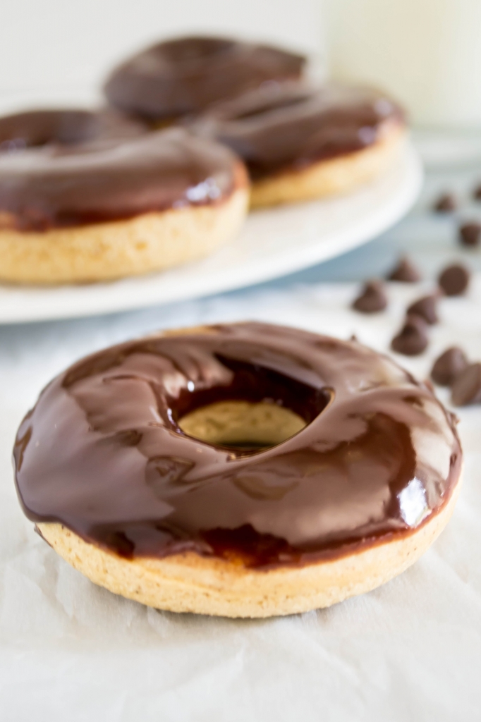 Chocolate Frosted Donuts...These tender baked donuts are delicious and quick and easy to make. This chocolate ganache is super easy and always perfect. | Pick Fresh Foods